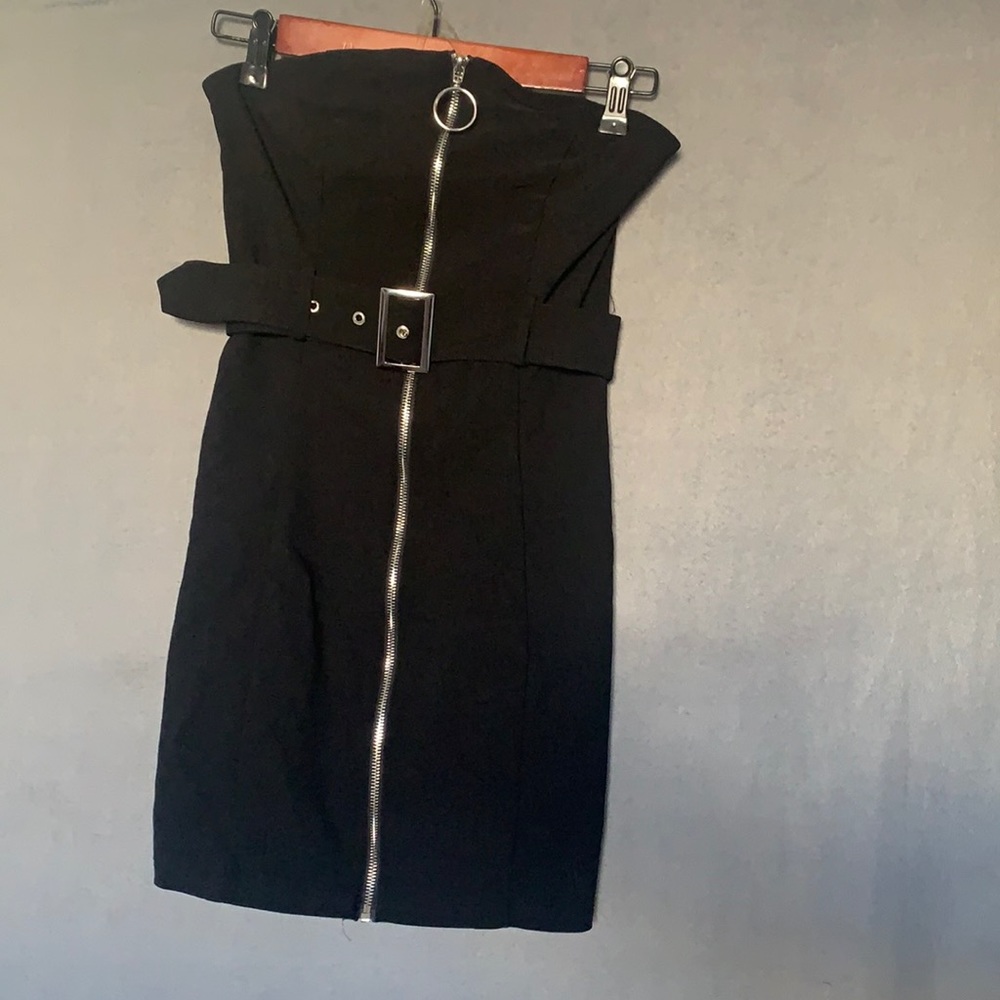 Black belted dress